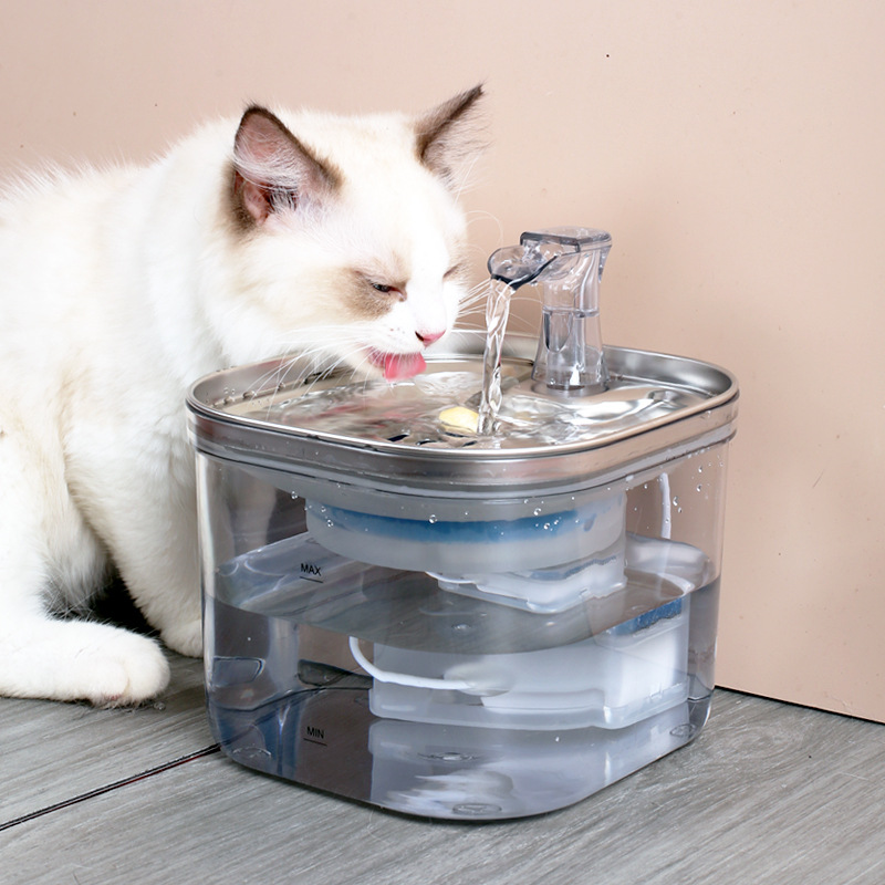 Stainless Steel Automatic Pet Water Fountain for Cats & Small Dogs